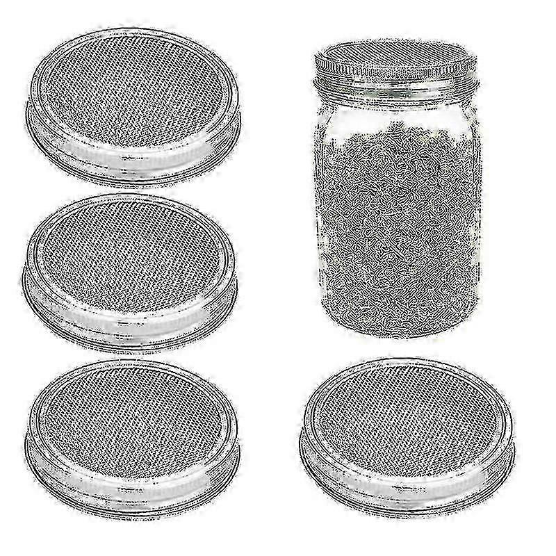 6 Pack Sprouting Jar Lids Fits Regular Mouth Jars