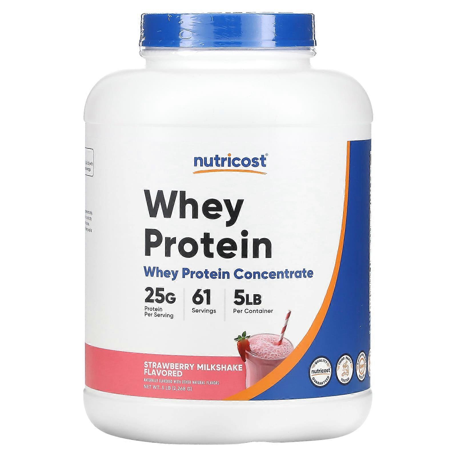 Whey Protein Concentrate, Strawberry Milkshake, 5 lb (2,268 g)