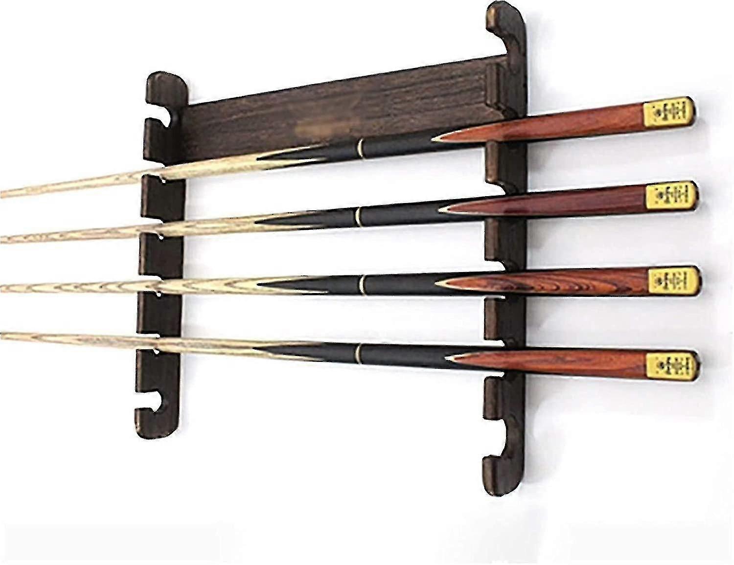 6 Pool Cue Rack, moderner Pool Stick Halter Wand montiert horizontale Holz Pool Billard Stick für Billard Raum oder Club (Cue Rack Only) (Farbe: Braun) -