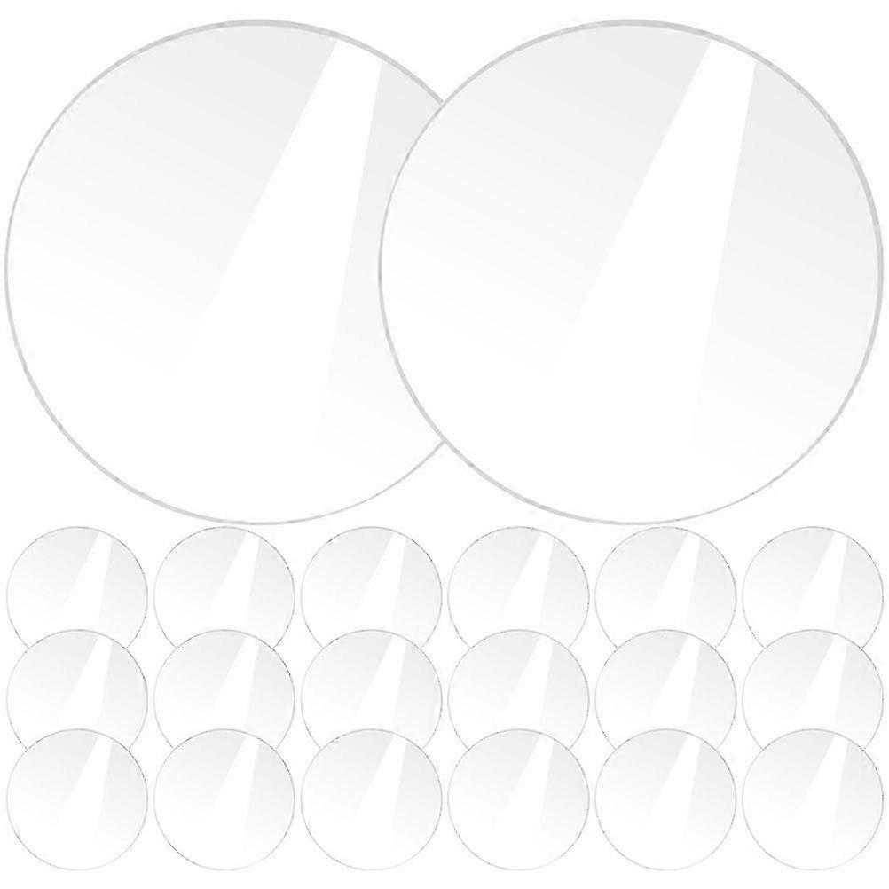 20pcs Round Acrylic Board Clear Transparent Board Panel DIY Art Craft Projects