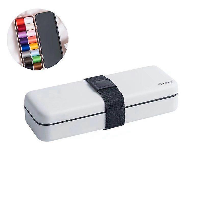 Boîte à couture universelle, kit de couture, bobines de fil à coudre, fils à broder tout usage sur rouleaux et bobines dans une boîte en plastique à double couche