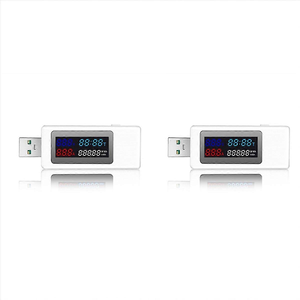 6 in 1 USB Tester DC4-30V IPS Display Digital Voltage Detector,White