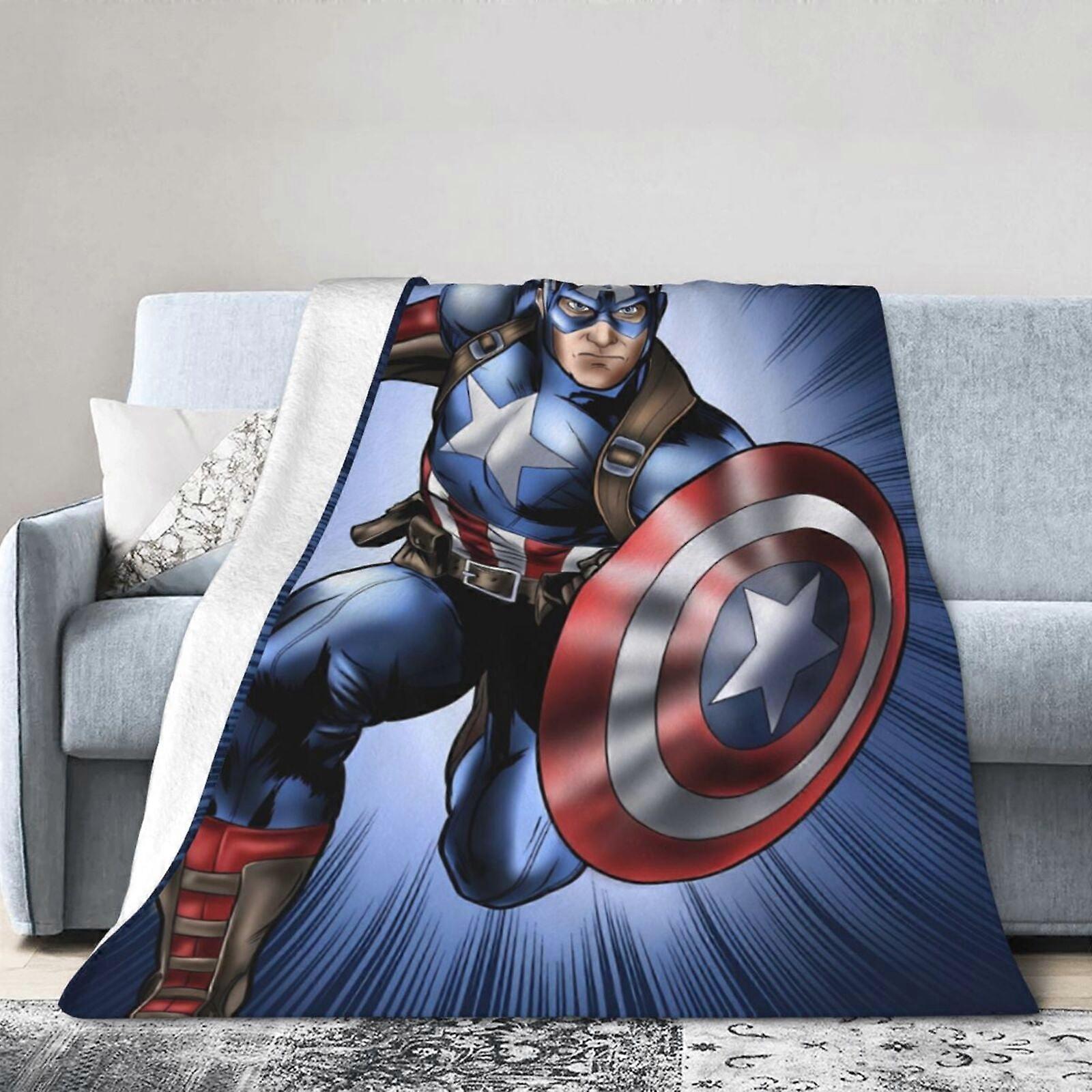 캡틴 아메리카 담요 던지기 침구실 장식 플란넬 담요 침대 소파 50"X40"