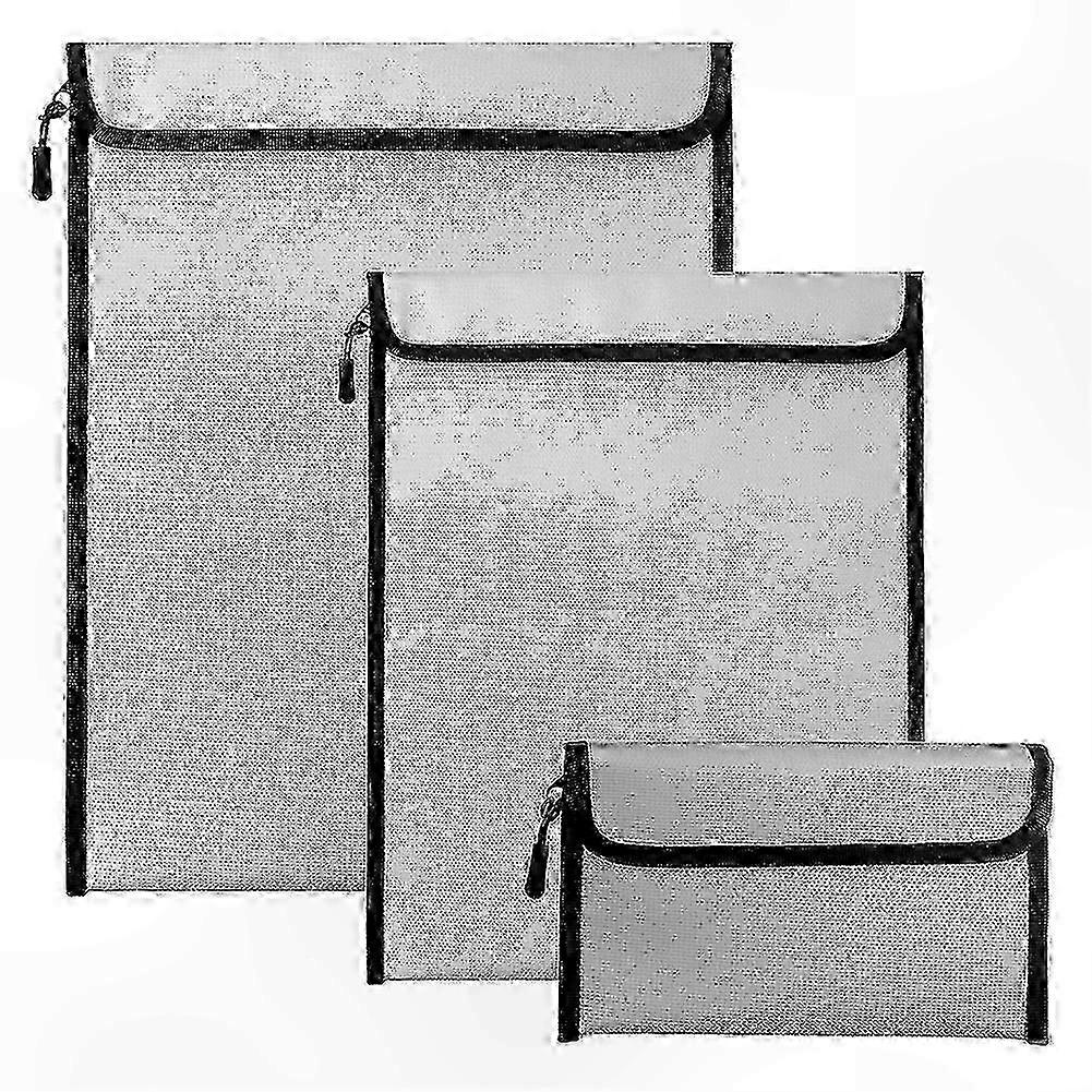 3-Pack Heat-Resistant and Waterproof Document Pouches, 2000°F Protection for Valuables and Papers
