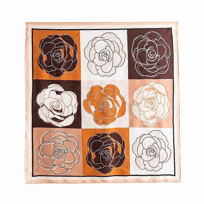 Silk Scarf 100% Mulberry Silk Square Scarf, Elegant And , Chinese Style, Camellia Print, 70 Small Square Scarf For Neck Tying