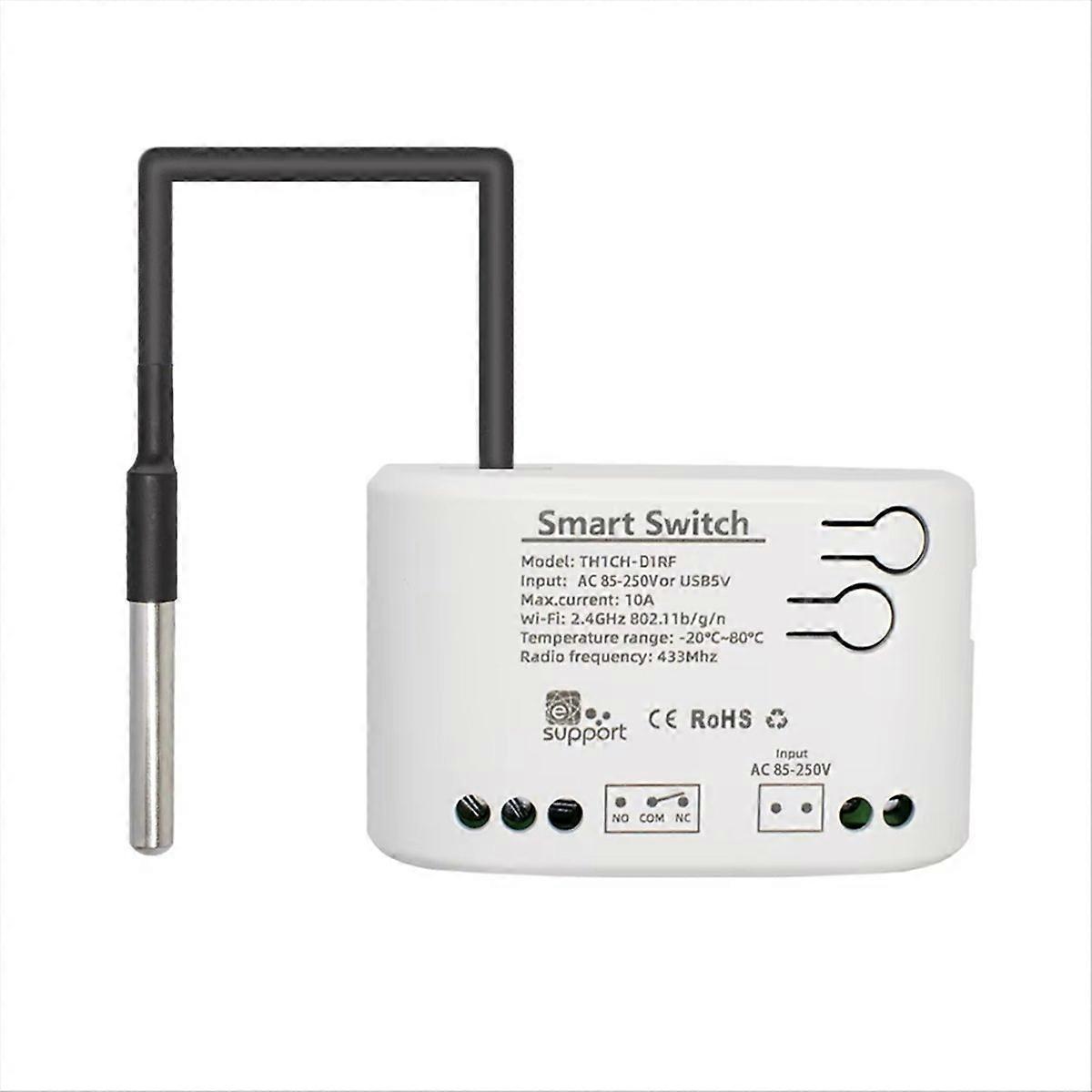 Smart WiFi Temperature Switch Passive Dry Contact Relay Thermostat Monitor Temperature Sensor A