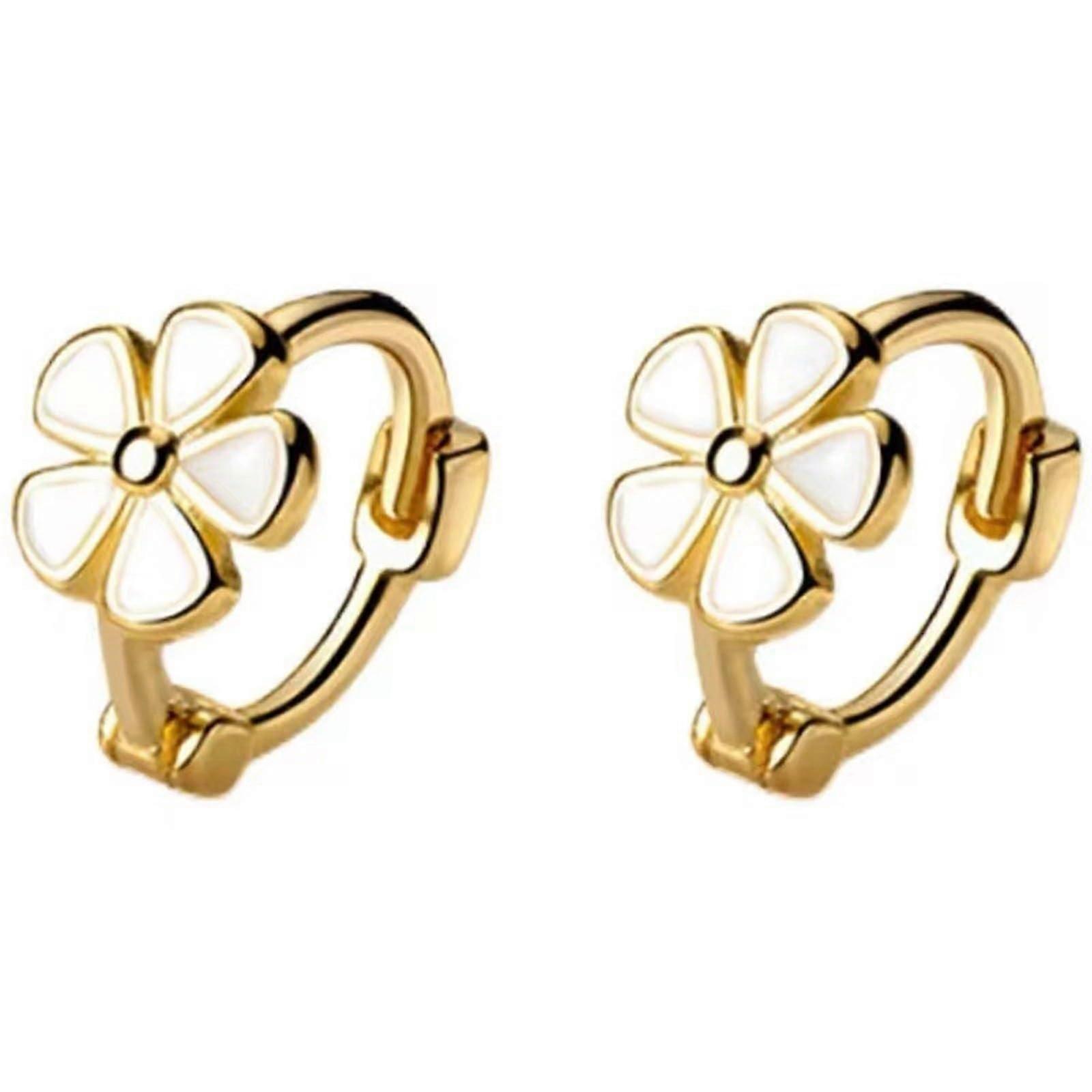 Floral Butterfly Small Huggie Hoop Earrings  Plated for Women's