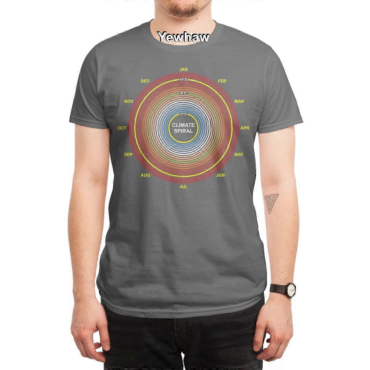 climate spiral T-Shirt climate change temperature data visual representation spiral graph concentric circles color gradient