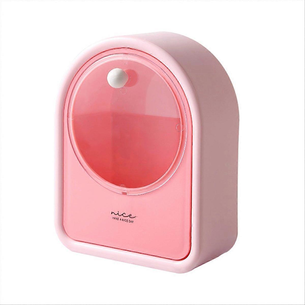 Punch-free Storage Box Wall-mounted Organizer Pink