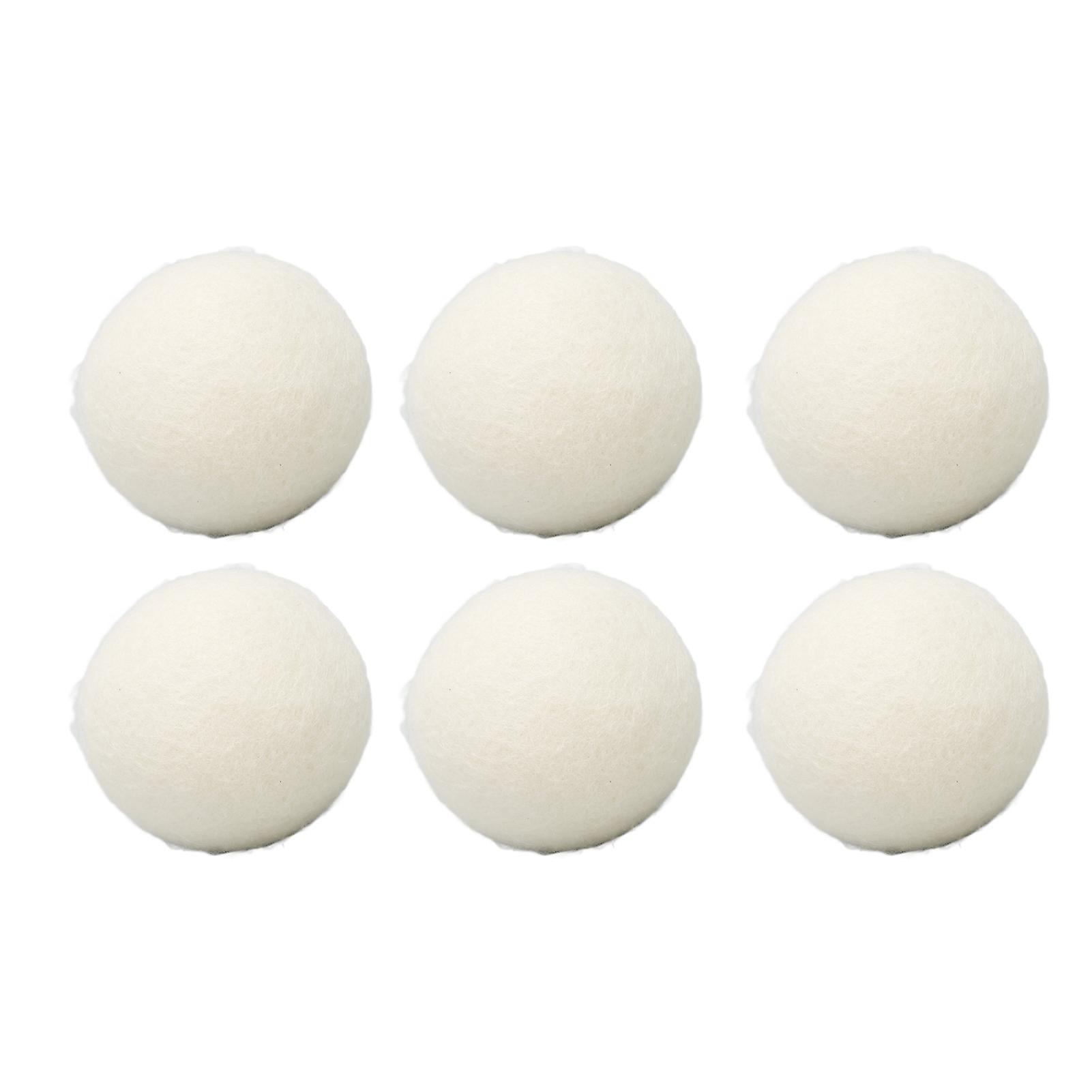 6Pcs Wool Drying Balls Reusable Skin Friendly Static Reduction Time Saving Fabric Softener Ball for Clothes Laundry 2.4in 