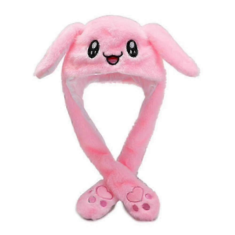 Rabbit Hat With Moving Ears Cute Funny Hat Rabbit Plush Cap Ear Movable Earflap Airbag Cap