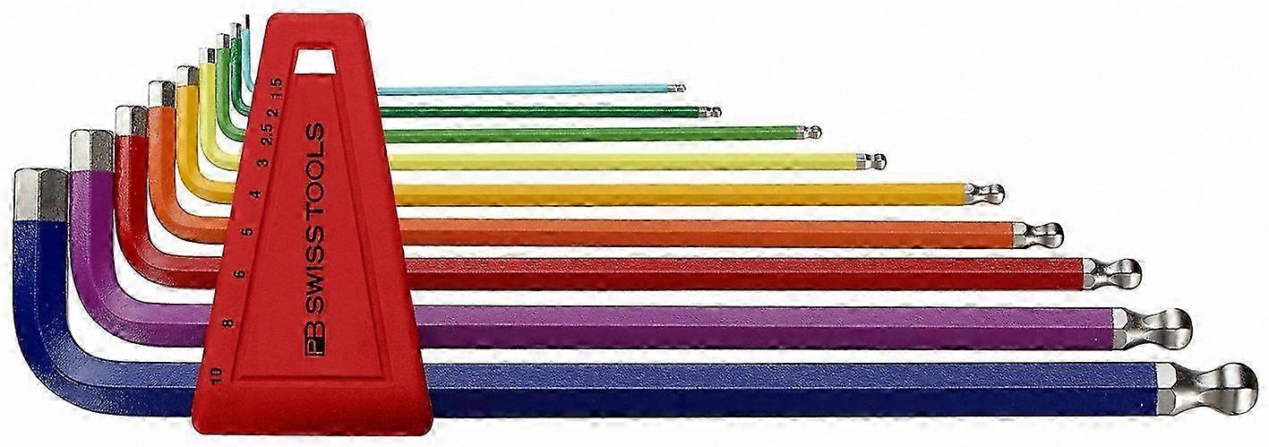 10-Piece Long Hex Key Set with Ball End, Durable Steel, Ergonomic Handle Design for Easy Use