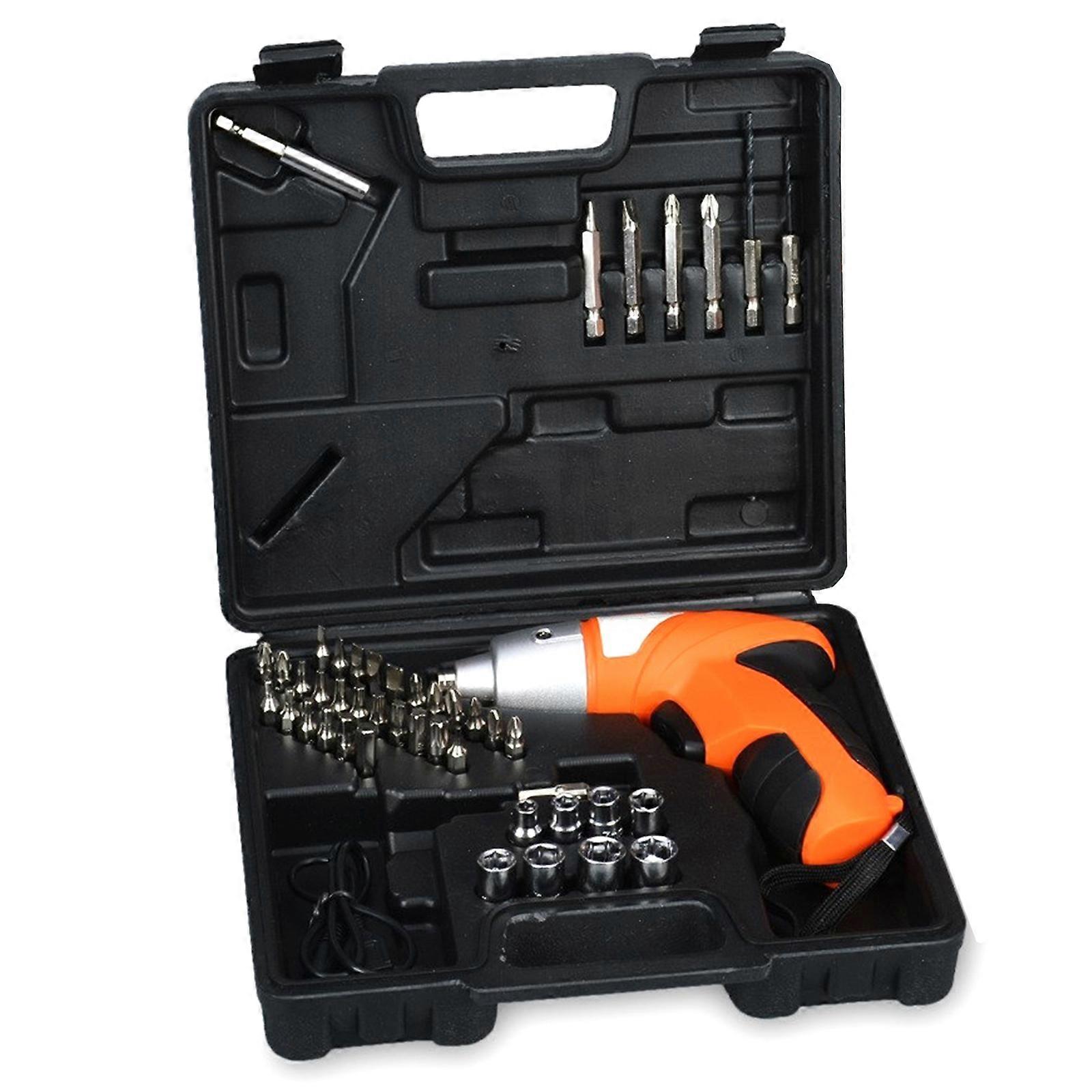 Rechargeable Cordless Drill Set with Drill Bits Electric Screwdriver Driver Tool 45-in-1 Screwdriver Set with LED Light Multicolor