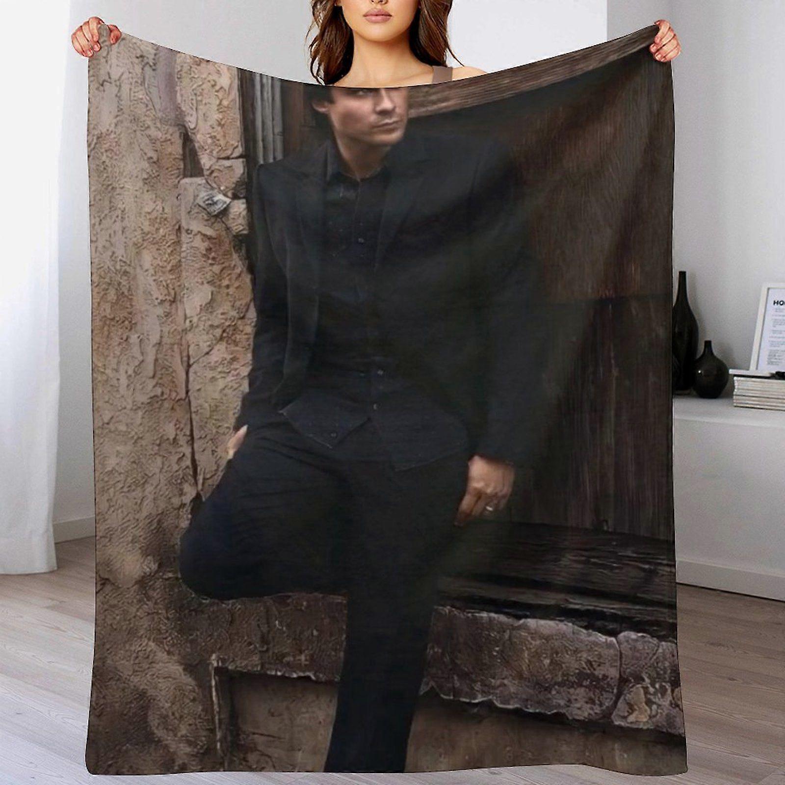 Stefan salvatore Plush Soft Blanket for Lounge Office Winter Travel Velvet No Shedding Hypoallergenic