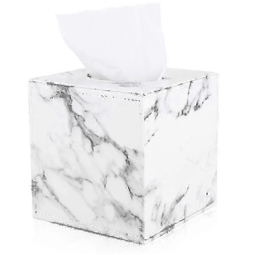 Marble Cube Square Tissue Box Pu Leather Roll Tissue Holder Warehouse