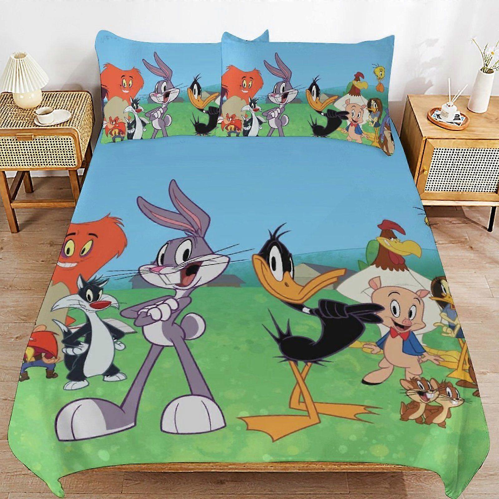 E347 The Looney Tunes Show Perfect Sleep Upgrade Clean Threaded Surface Soft Handling Duvet Cover Sets Comfort Setup F347