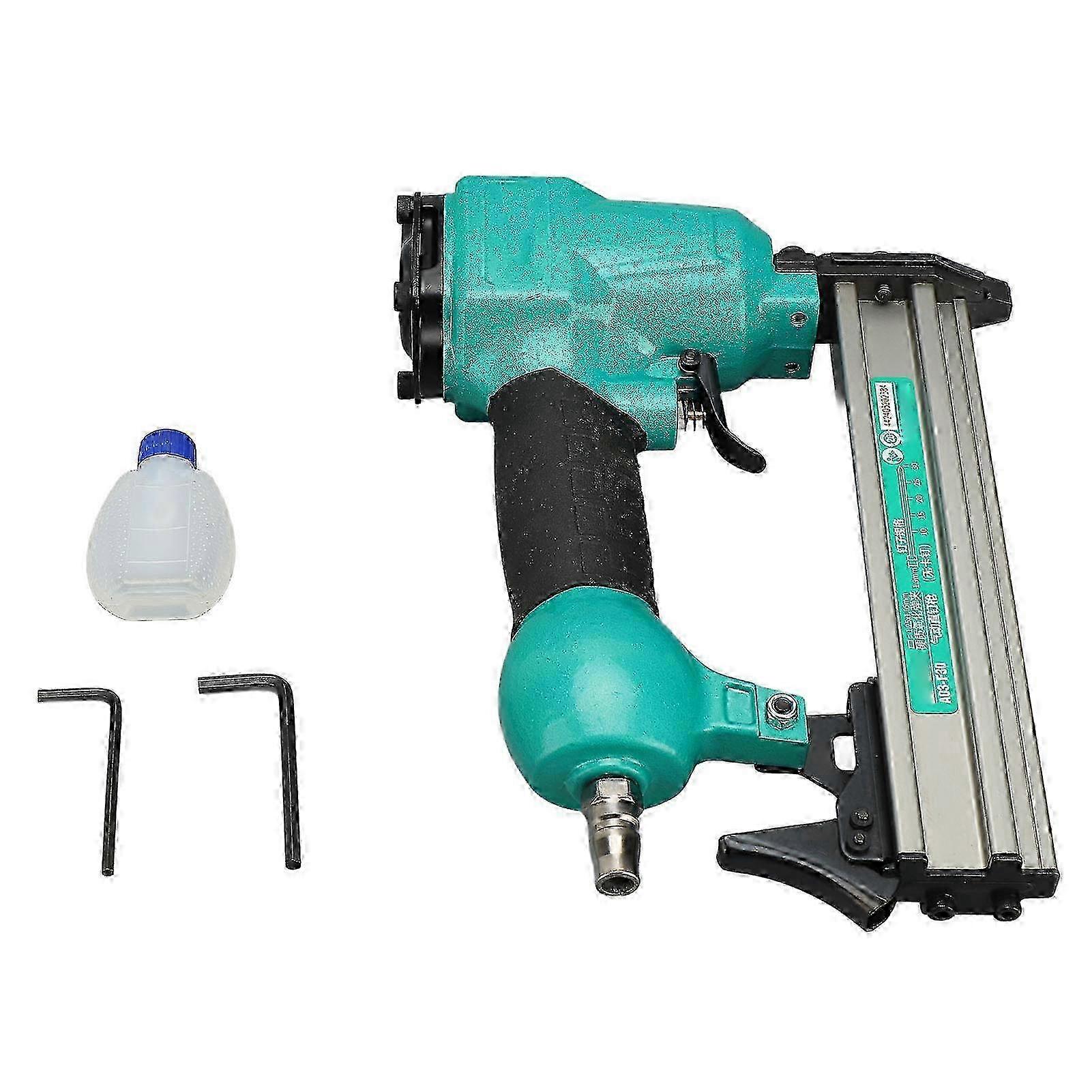 Pneumatic Nail Gun Rubber Grip Portable Air Straight Nailer Stapler Kit for Woodworking Projects 4‑7bar