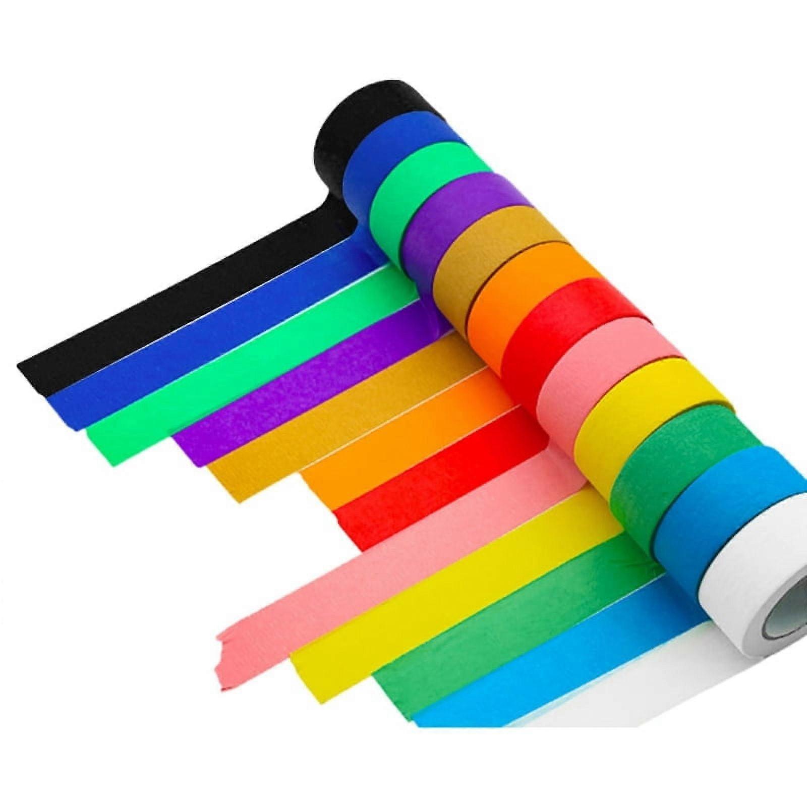 Milue Colored Masking Tape Multi Pack Colorful Craft Tape Vibrant Rainbow Tape