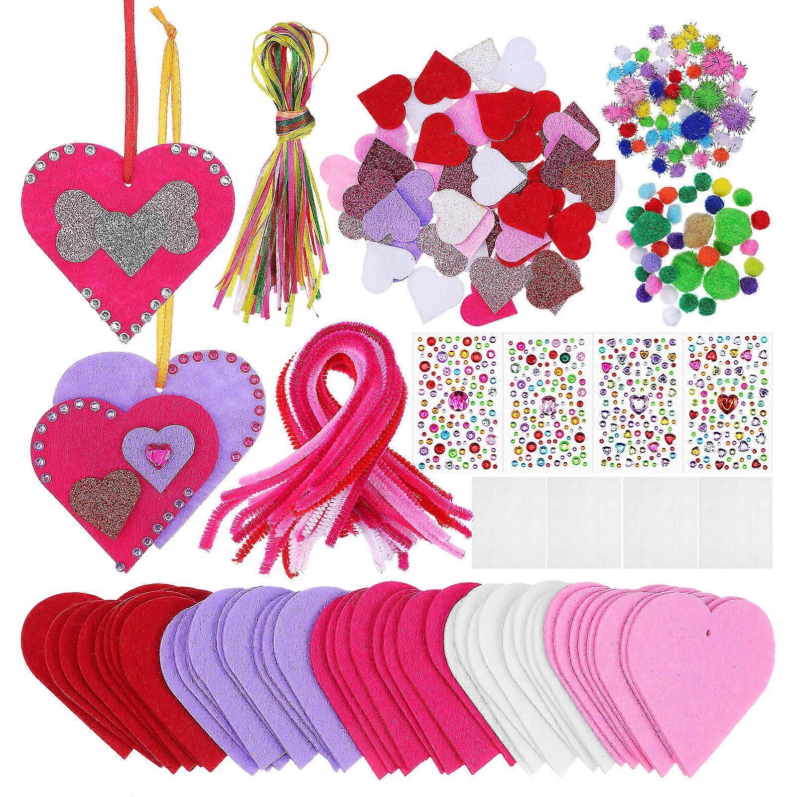 Valentines Day Foam Heart Stickers for Card Making 1Set Multi