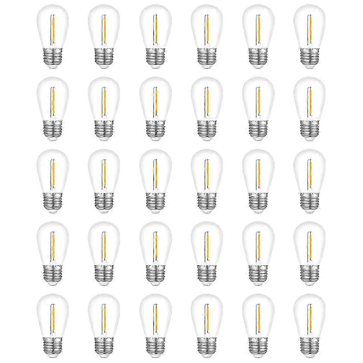 30-pack Outdoor String Light Bulbs, Waterproof S14 Replacement Bulb