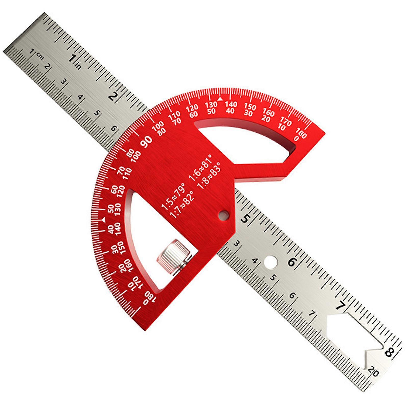Heavy Duty Multiple Angle Measuring Device 8/12 In Woodworking Anglefinder with Integrated Level and Rulers Marking  8 inches