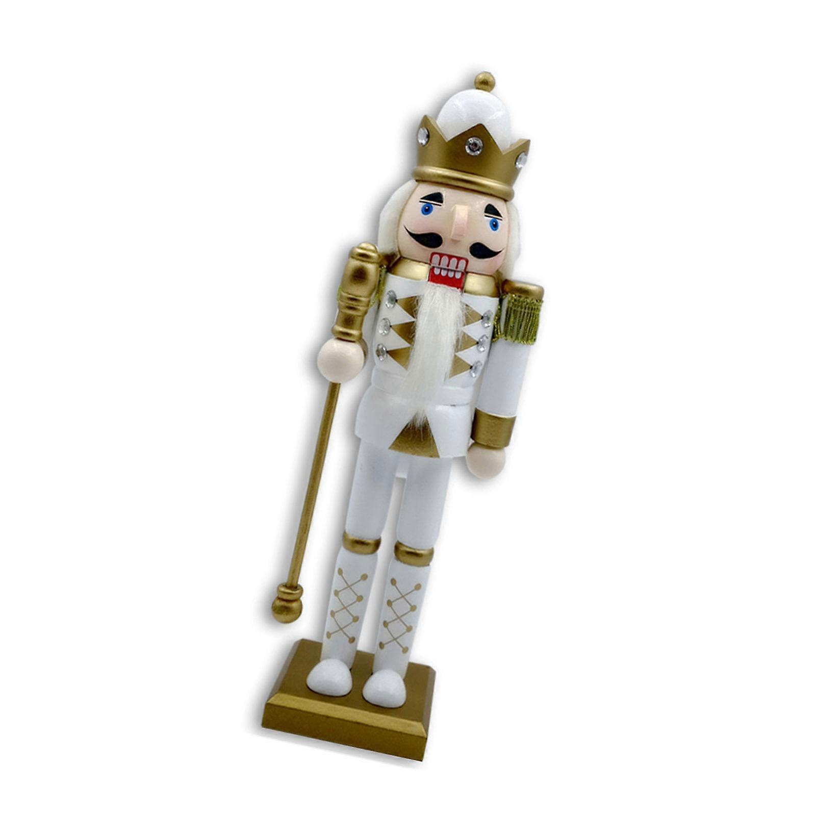 Christmas Nutcrackers Ornament Wood Nutcrackers Christmas Soldier Puppet Standing Decorations for Table Multicolor