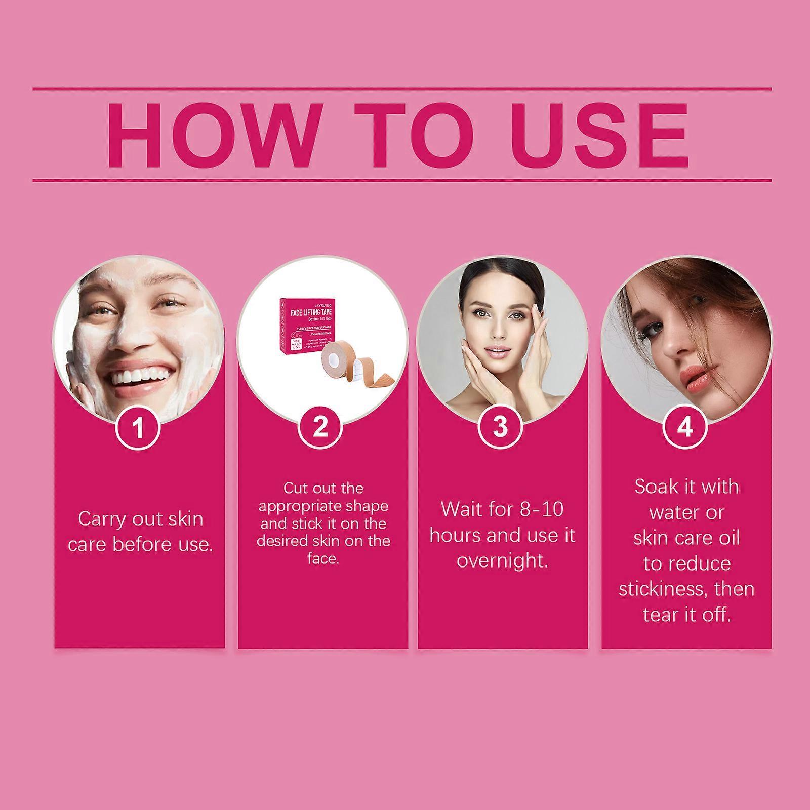 Jaysuing Facial Contour Care Tape, Elastic Moisturizing And Hydrating Skin Contour Lifting Patch For The Face And Chin