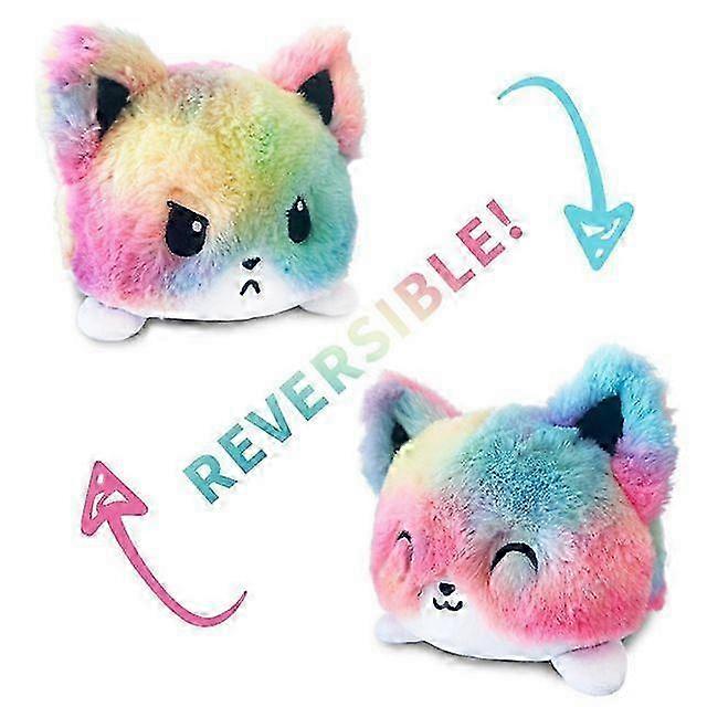 Reversible Flip Cat Plush for Children, Double-Sided Soft Doll