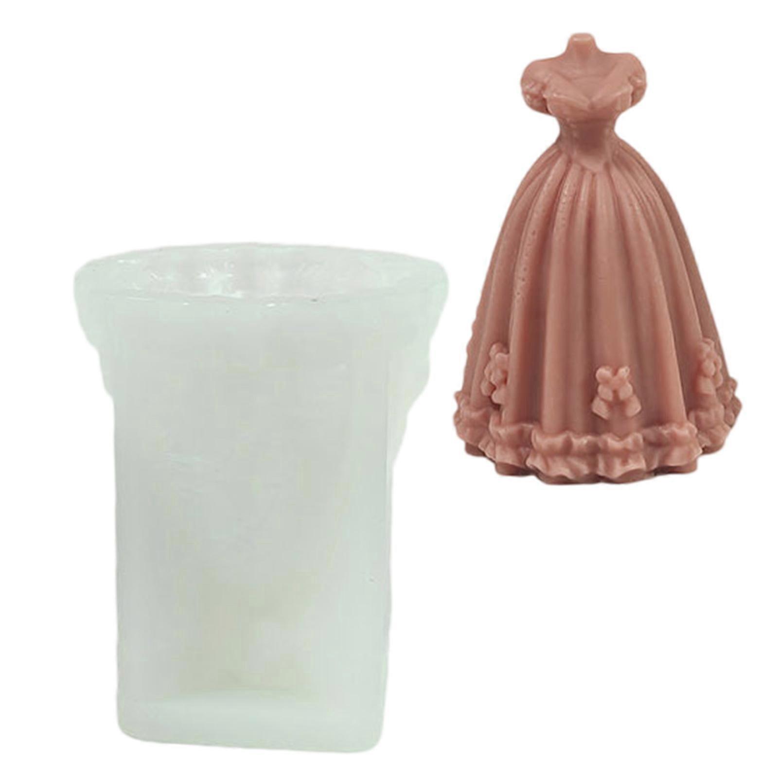 תבניות סיליקון לנרות צורת שמלת ערב עבור נר בעבודת יד סבון שוקולד שמלת כלה תבניות סיליקון לשרף אפוקסי ססגוניות