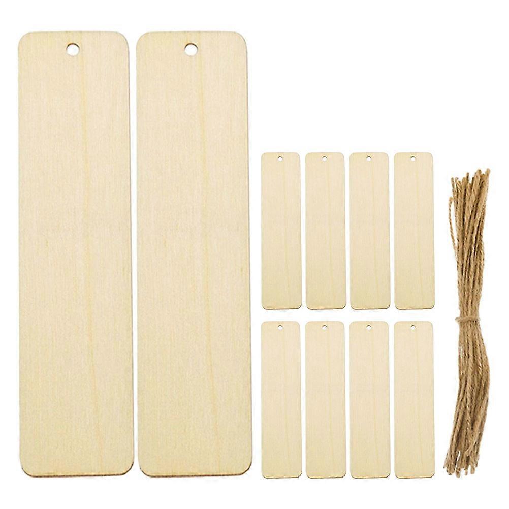 Crafting Wooden Blank Bookmarks 10Pcs Suitable For DIY Enthusiasts And Artists 12X3.2X0.2CM Rectangle Shape Tags
