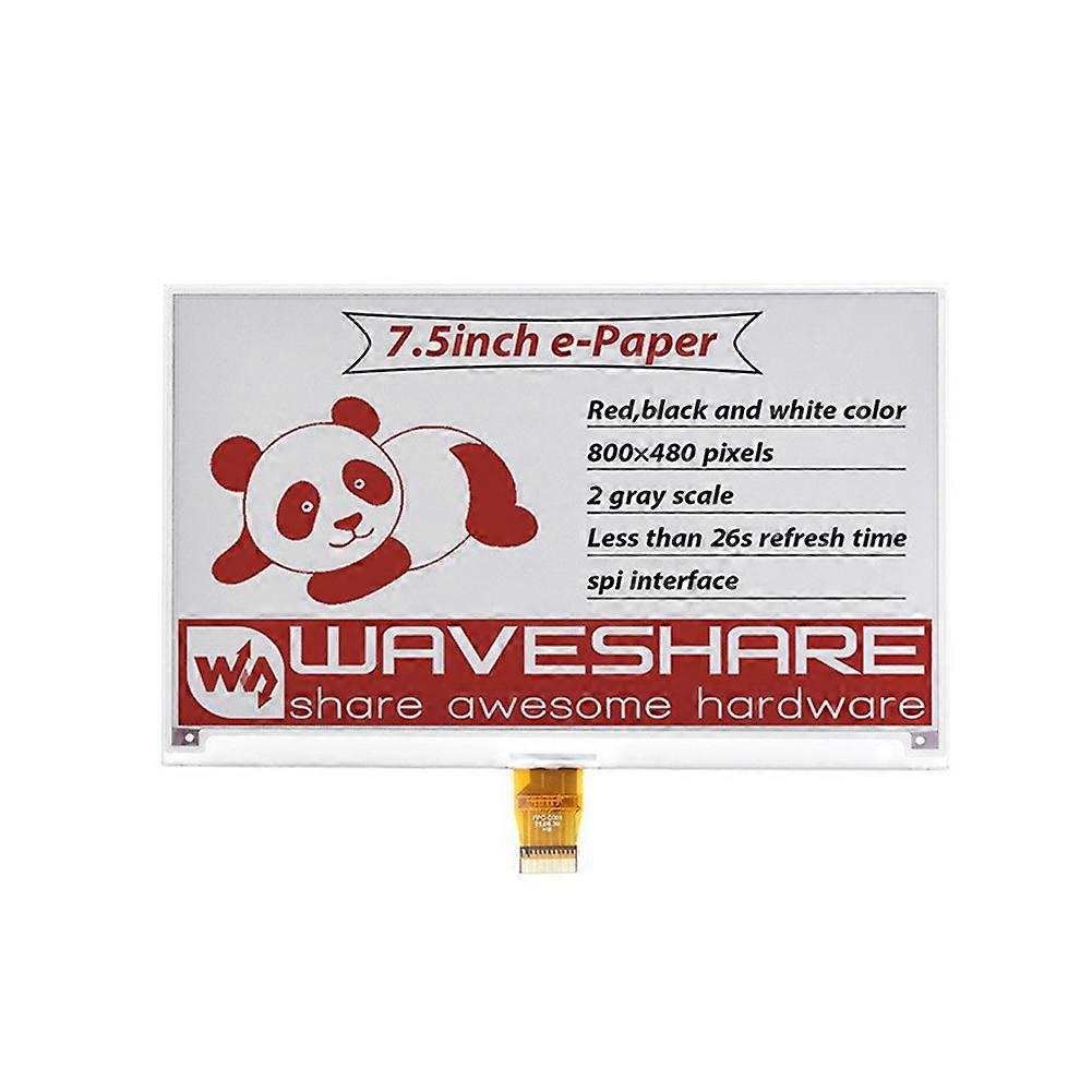 Waveshare 7.5 Inch E-Ink Display 800x480 Red Black White E-Paper Screen for Raspberry Pi Series Mainboard Jetson Nano RDK X3