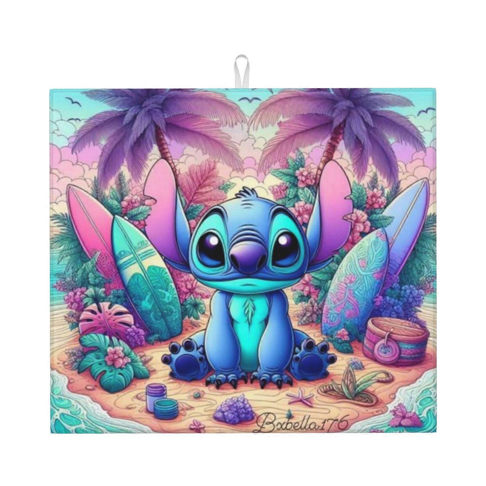 Stitch Dish Drying Mat For Kitchen Counter, Microfiber Dish Mat, Fast Absorbent Draining Pad