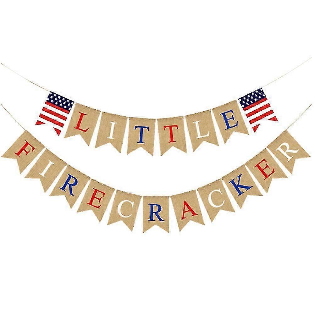 Patriotic Cloth Pennant Banner Flags Assorted Color Linen Party Decorations Set