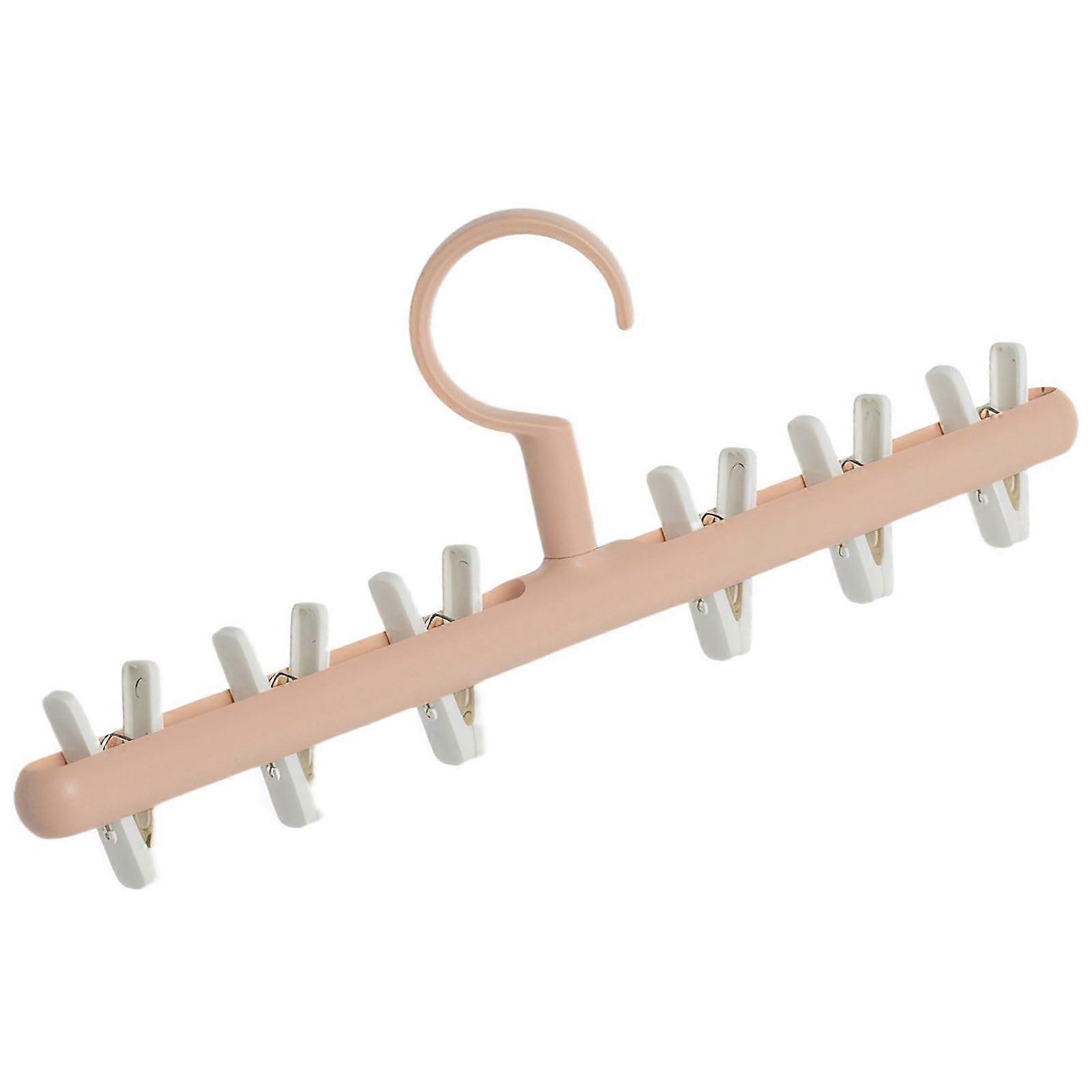 Folding Clothes Drying Rack with 38 Clips for Socks and Underwear, SpaceSaving Laundry Hanger, Pink