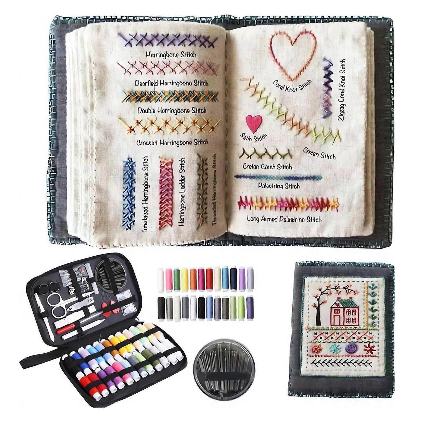 2026 New Embroidery Stitch Book Kit ,Comes with a Complete Toolkit and Instructional Tutorial, Perfect for Beginners and Craft Lovers