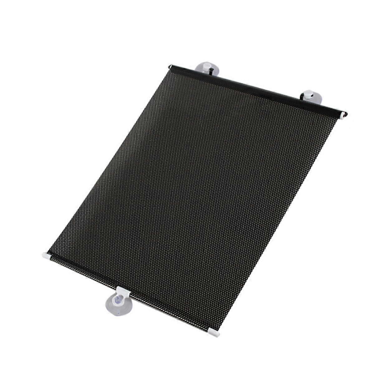 2 PCS Retractable Black PVC Car Window Sun Shades with Privacy Screen and Heat Reduction for Side Windows