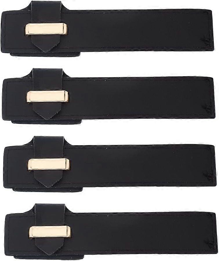 4 Sets Sew on Toggle Closures PU Leather Cloak Clasp Fasteners Black Sewing Toggle Buttons Metal Coat Buckle Clips Replacement Toggle Buckles for Jack