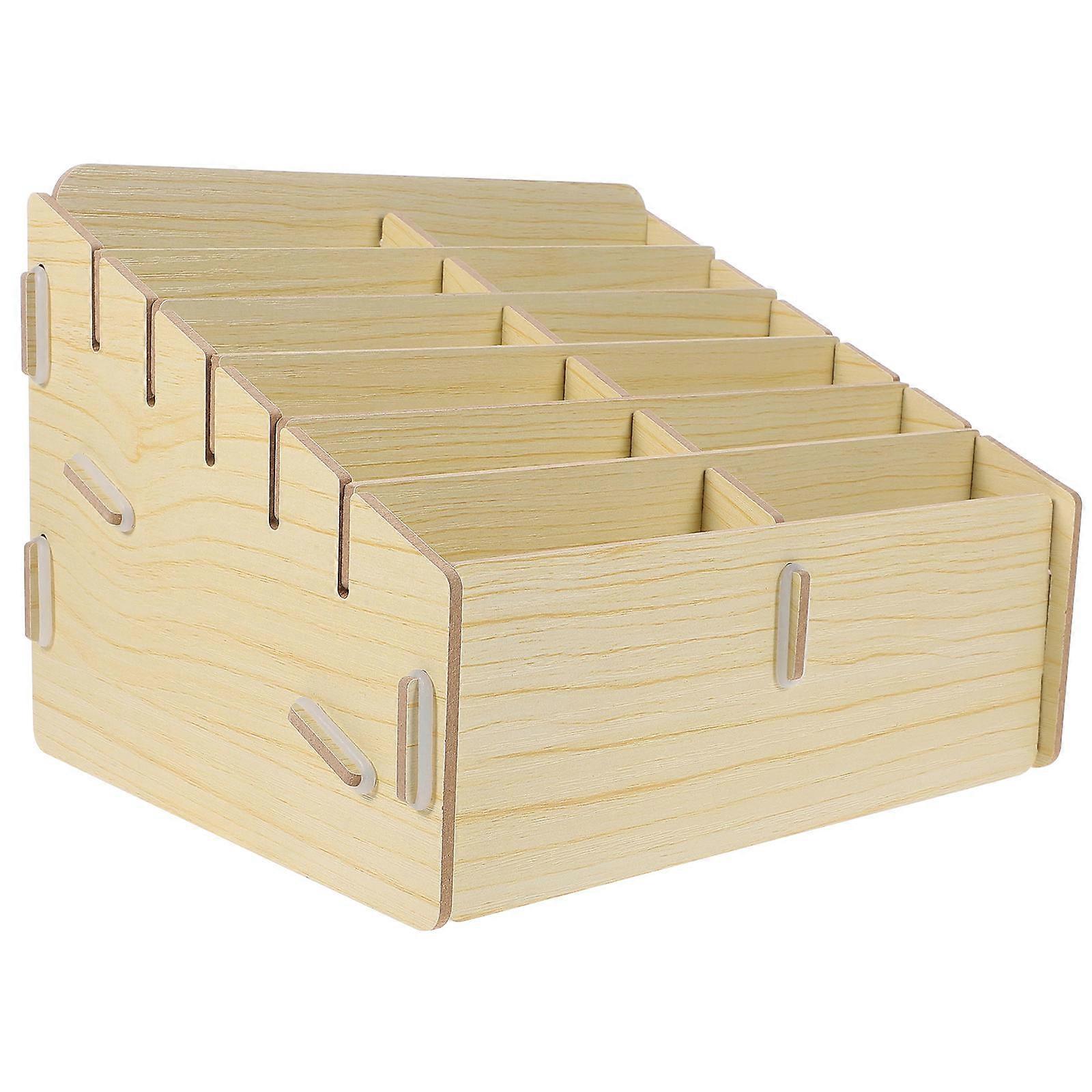 Card Sorting Tray Wooden Card Case for Storage Use 2Pcs Beige Organizer