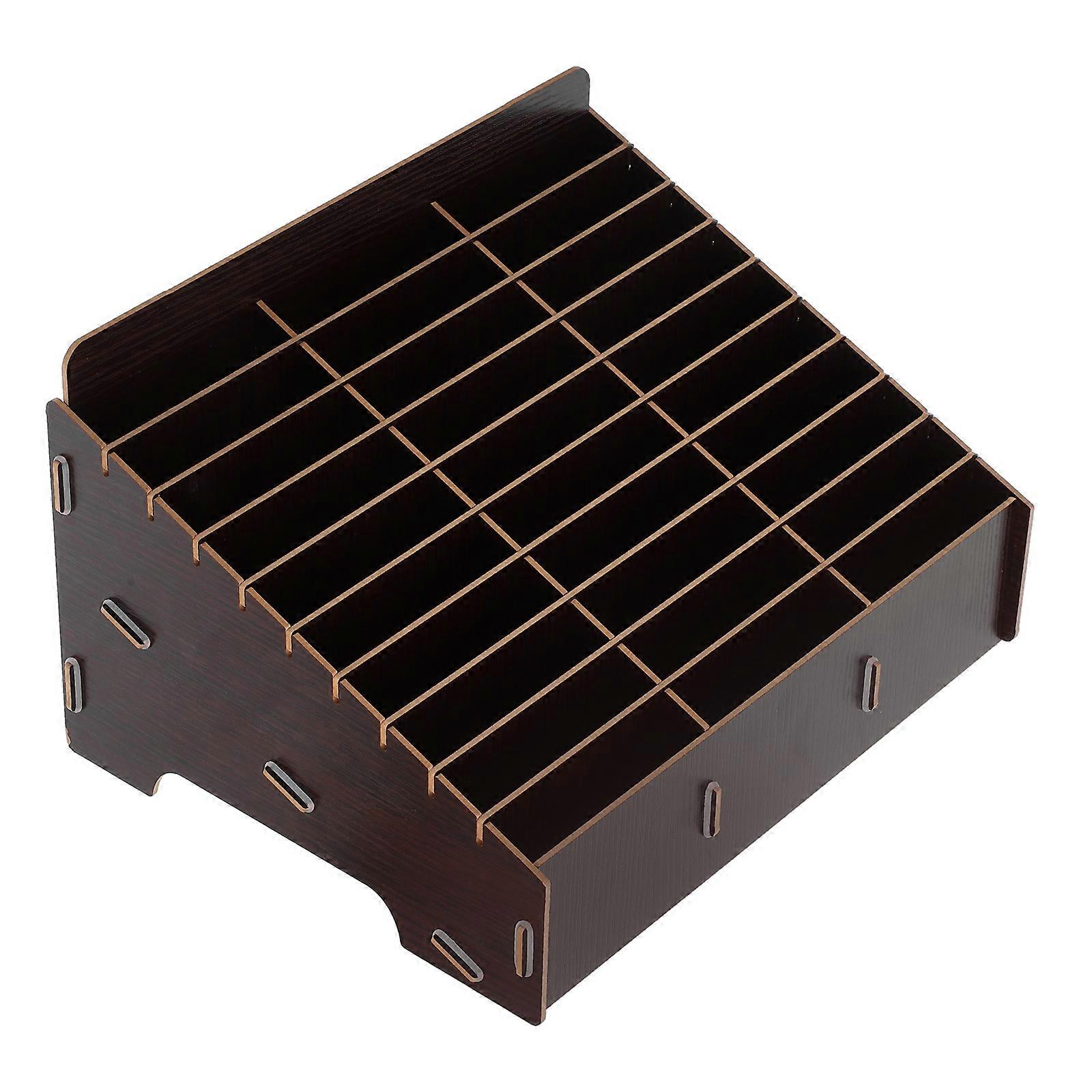 Multi Compartment Wooden Cell Phone Storage Box for Storage 30 Compartments