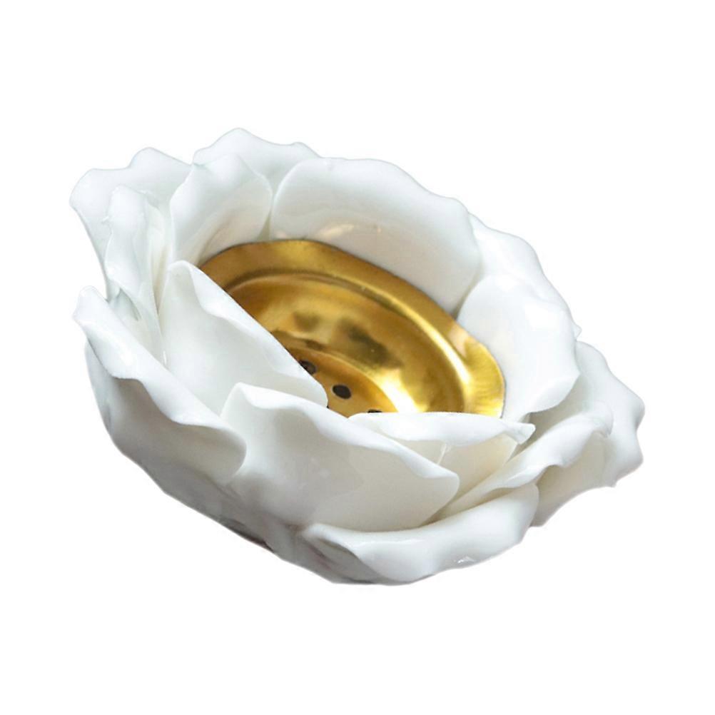 Ceramic Candle Holder Hand-Squeezed Flower Decor Candle Stand 1Pcs