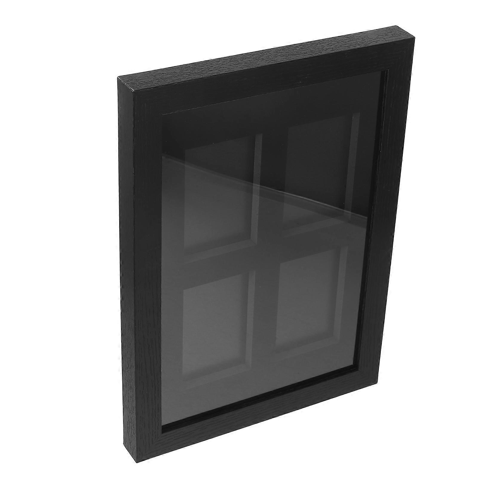 Trading Card Display Frame for 4 Cards Acrylic and Wood Wall Mount