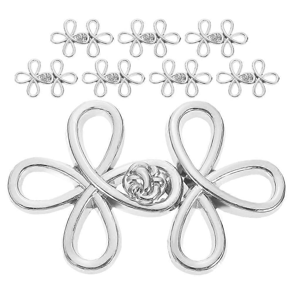 Retro Clasp Button Fastener for 8Pairs Metal Accessories