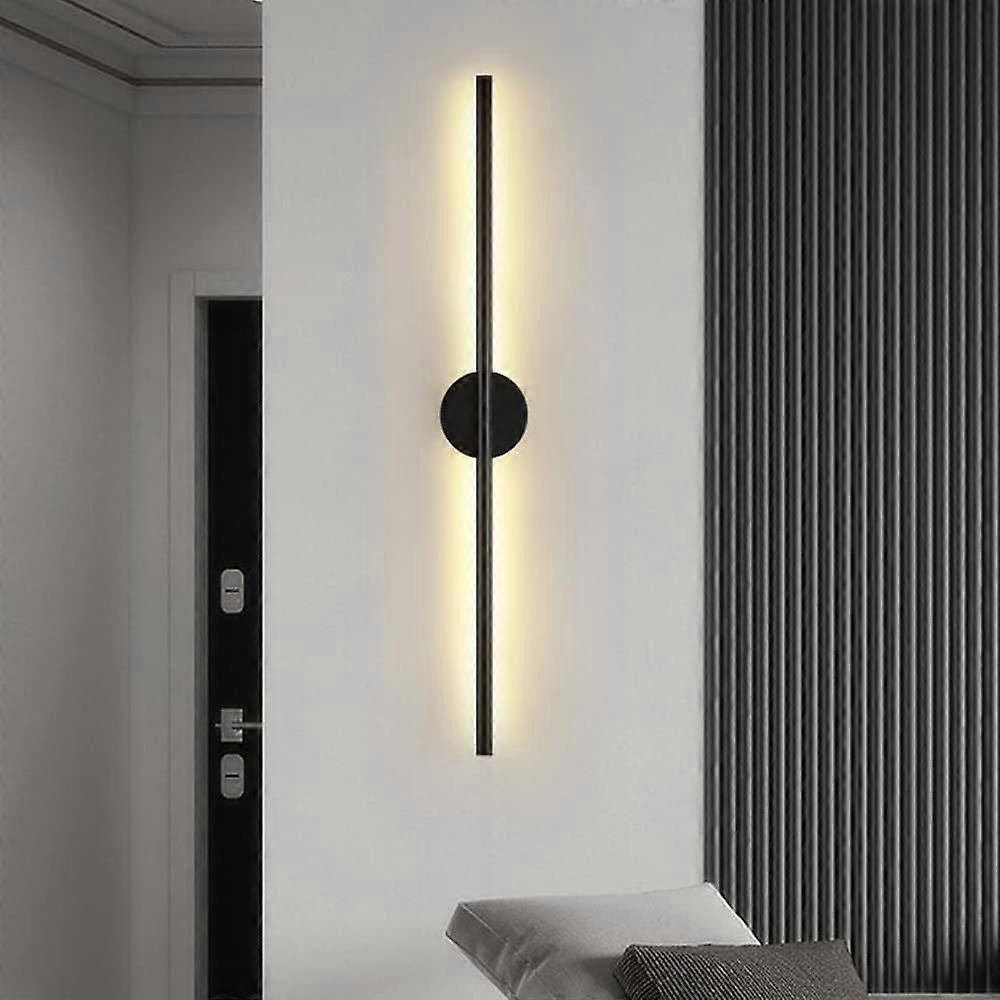 Modern LED Wall Sconce Black Aluminum Indoor Light 4000K Vertical Horizontal Mount 80CM Rustproof