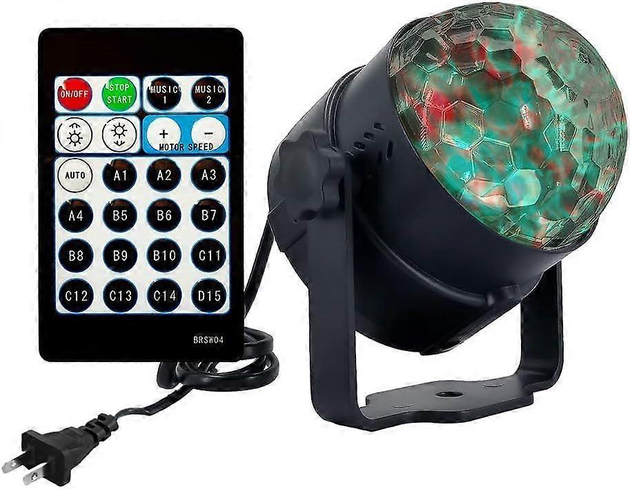 Party Lights LED Disco Light with 3D Water Wave Effect, 15 Modes, Sound Activated, Remote Control