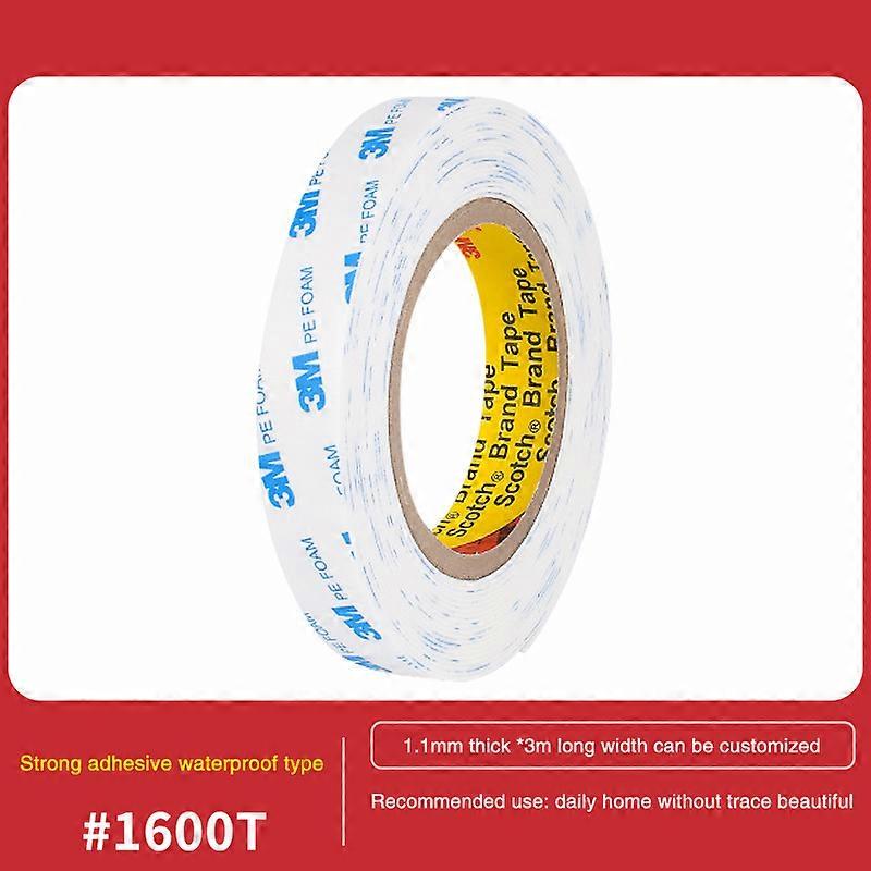 3M Double-Sided Adhesive Strong Non-Trace Foam Tape 1600T High Temperature Resistant Waterproof Foam Double Sided Adhesive Tape