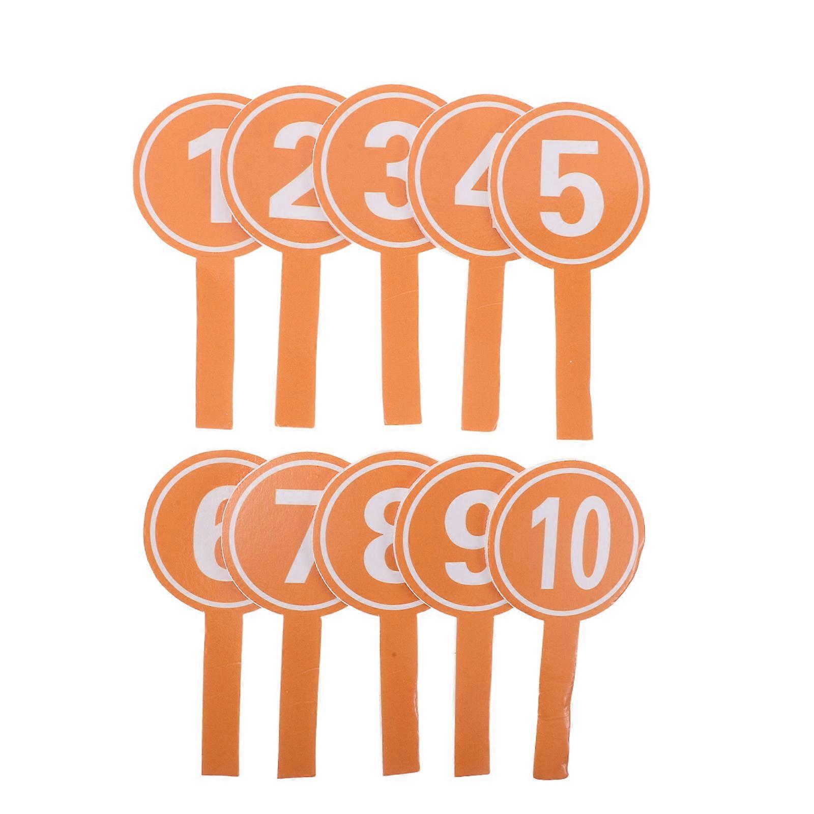 Numbered Handheld Score Paddles for Voting and Scoring 30Pcs Orange Foam Boards