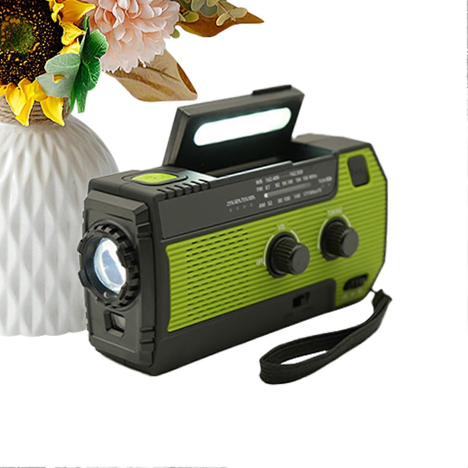 Portable Radio Solar Powered Emergency Radio With Built In Flashlight And Alert Speaker For Outdoor Emergencies