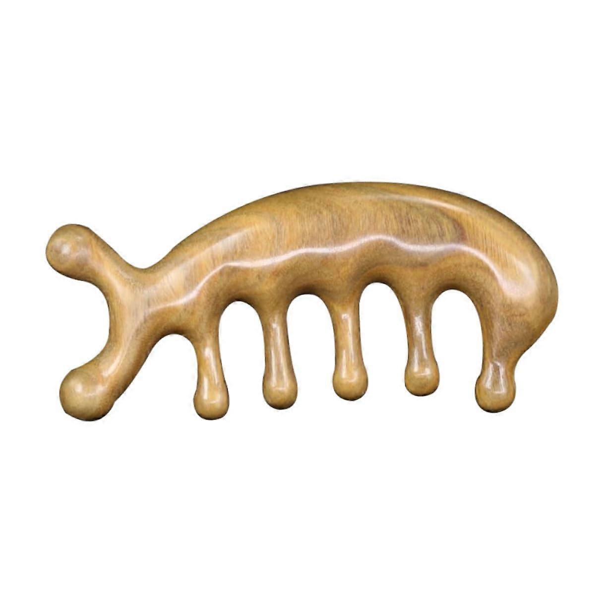 Wooden Scalp Massage Comb with Wide Tooth Design for Detangling and Hair Relaxation Random Color