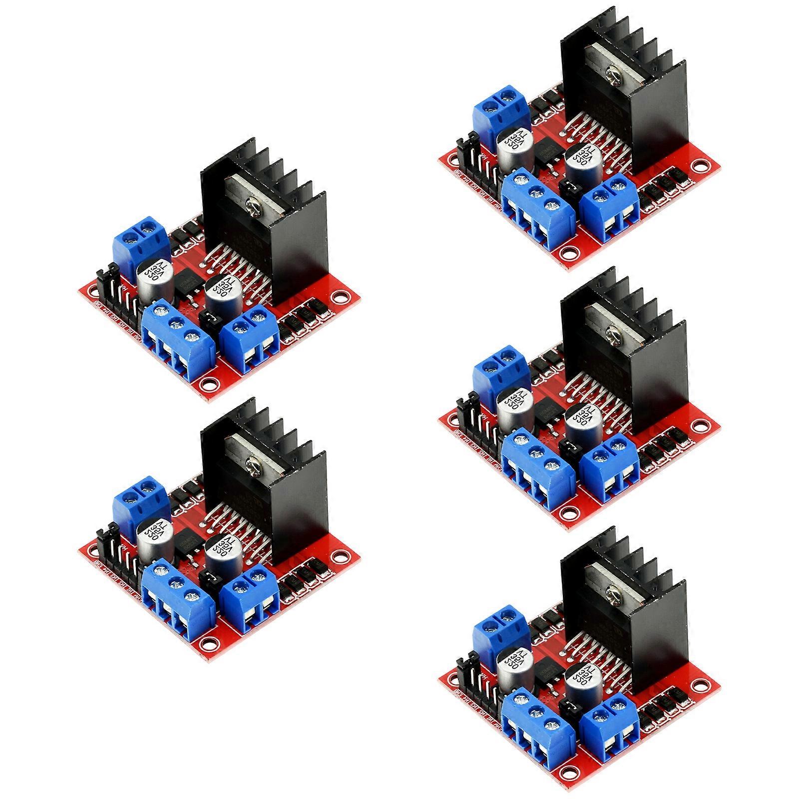 L298N Double Channel Motor Control Module with H Bridge Circuit for Precise Speed and Direction Adjustment of Motors Multicolor