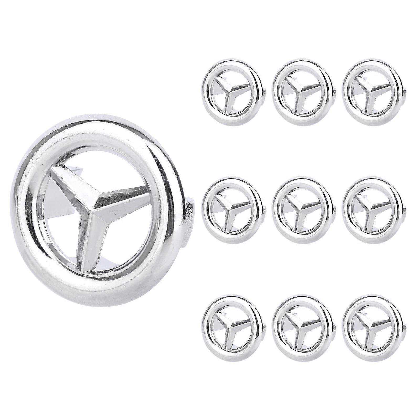 10pcs Chrome Plated Sink Overflow Ring for Bathroom Basin Vanity, Quick Fit Universal Cover Silver